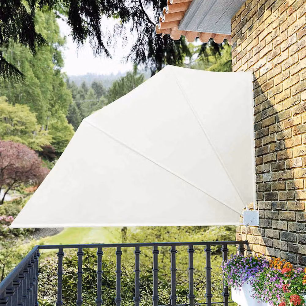 Berkfield Home Collapsible Balcony Side Awning in Cream, W/H: 240 x 160 cm – 2