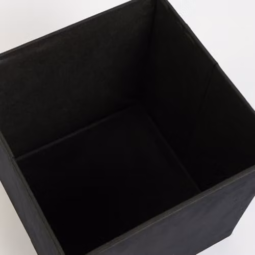 OHS Cube Storage Ottoman in Matte Black Velvet with Hidden Storage and Lid – 3