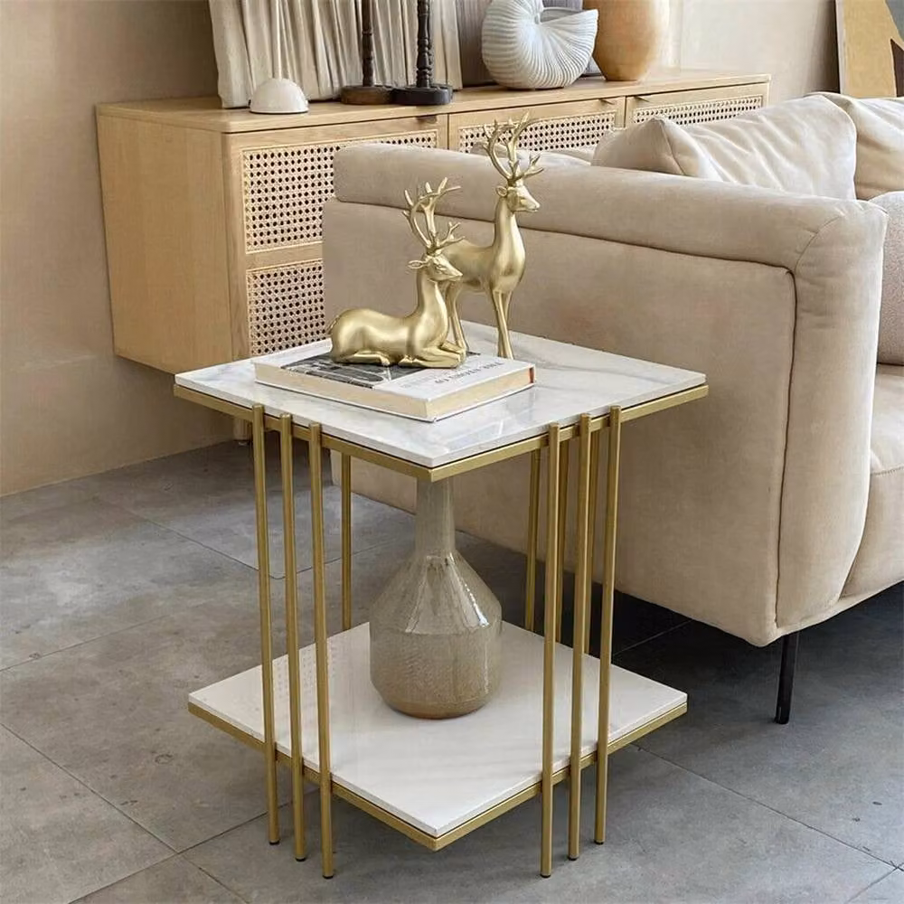 NESTLUNE Modern White Ceramic Decorative Coffee Table with Glossy Abstract Design, W/D/H: 100 x 15 x 15 cm – 4