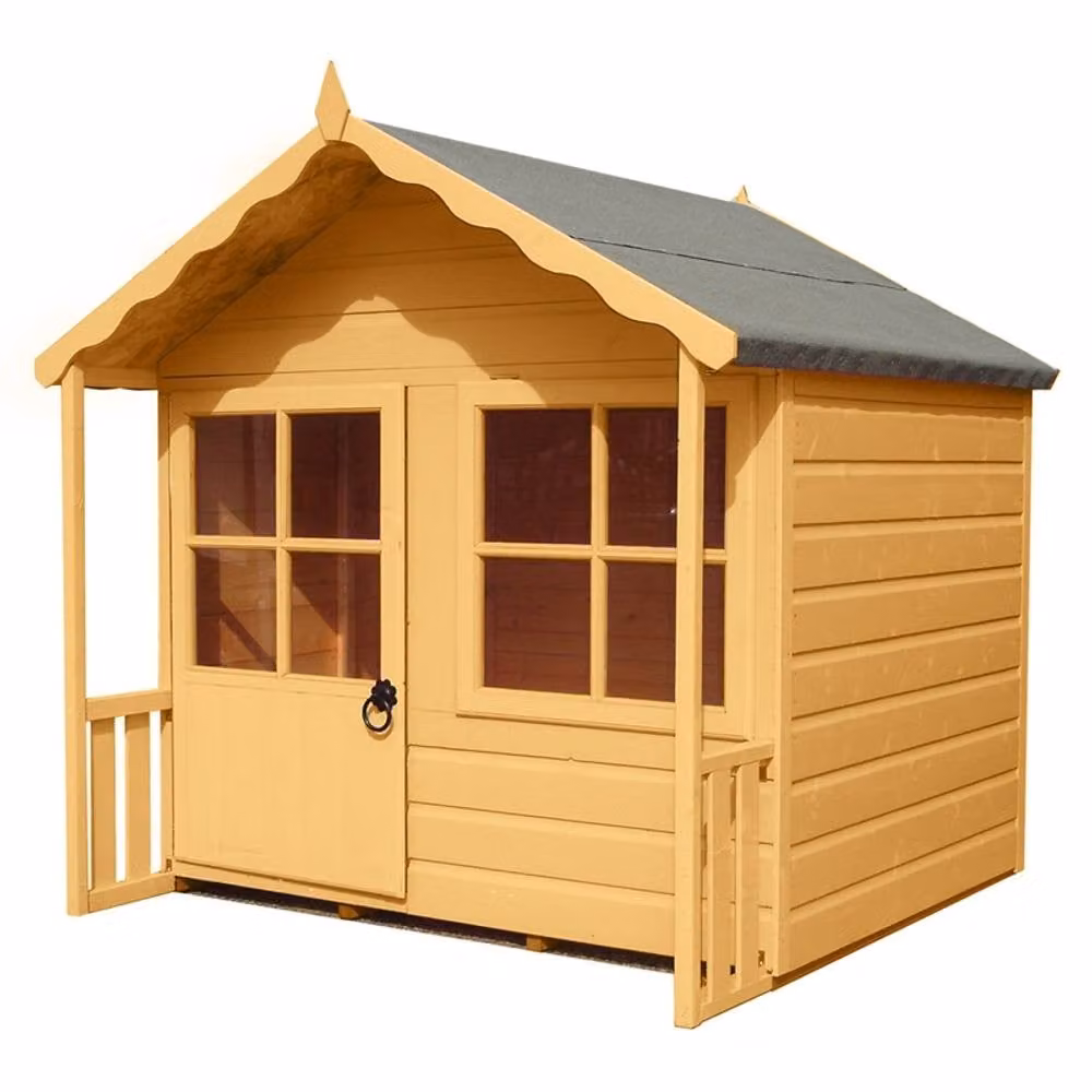 Shires Wood Kitty Playhouse Wendy House in Brown, W/D/H: 156.8 x 155.0 x 148.9 cm – 2