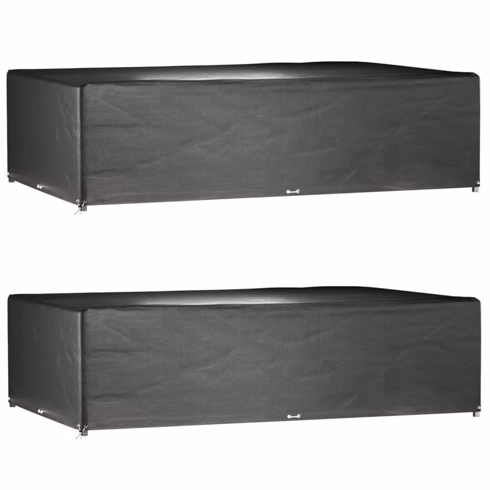 Berkfield Home Water-Repellent Rectangular Garden Furniture Covers, 2 Pack, Black, W: 325 cm, D: 205 cm, H: 90 cm – 2