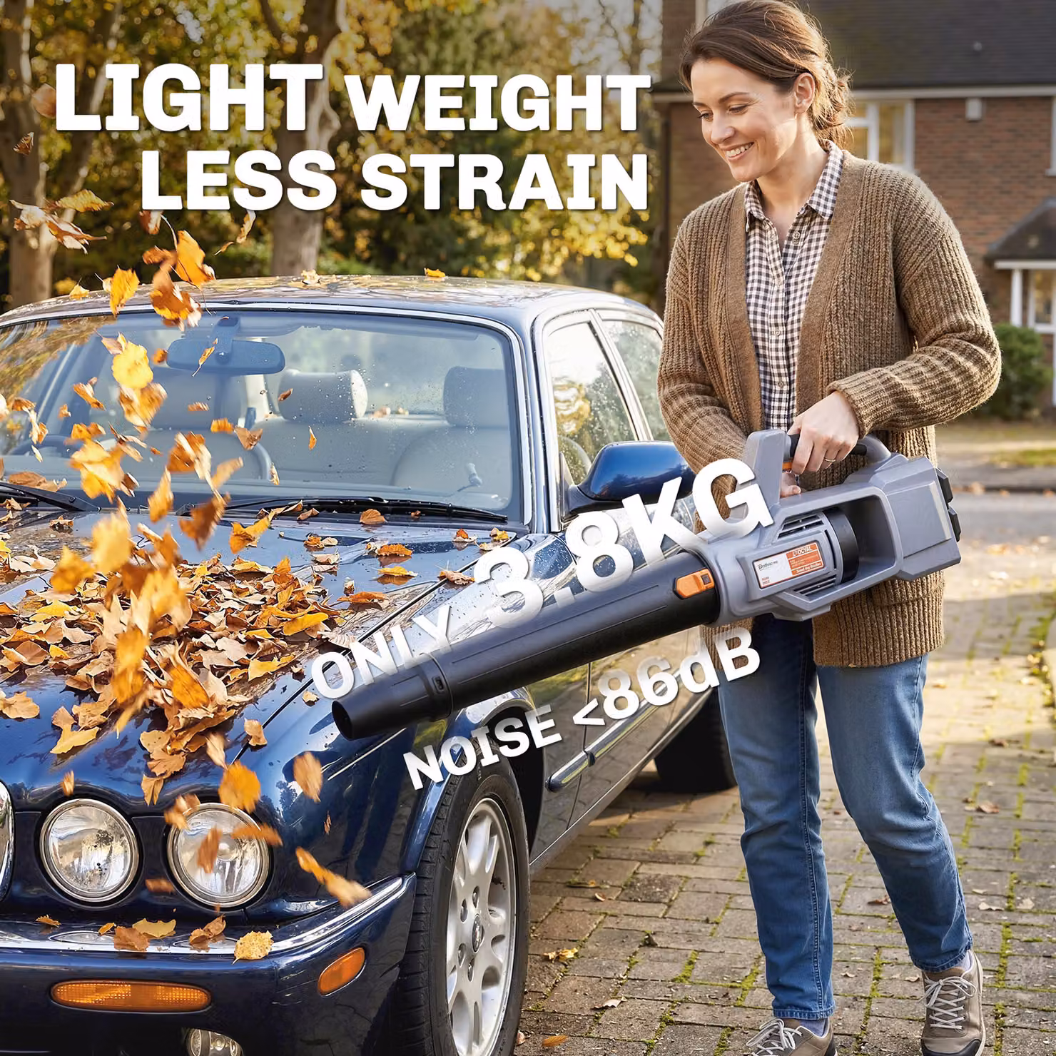 Outsunny Cordless Leaf Blower with 2 x 4000mAh Rechargeable Batteries and Charger, 36V Grey Lightweight Garden Blower with 1000W Brushless Motor – 5