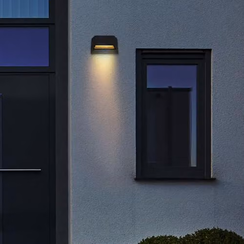 Netlighting Globo Lighting Honna Up and Down Outdoor Wall Lamp in Grey with Transparent Glass Shade, LED 12W, Warm White, IP54, W/D/H: 10.0 x 8.2 x 14.8 cm – 6