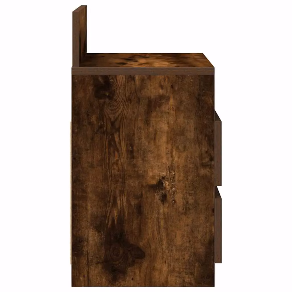 Berkfield Home Set of 2 Bedside Cabinets with 2 Drawers in Smoked Oak Brown, W: 40 cm, D: 33 cm, H: 60 cm – 5