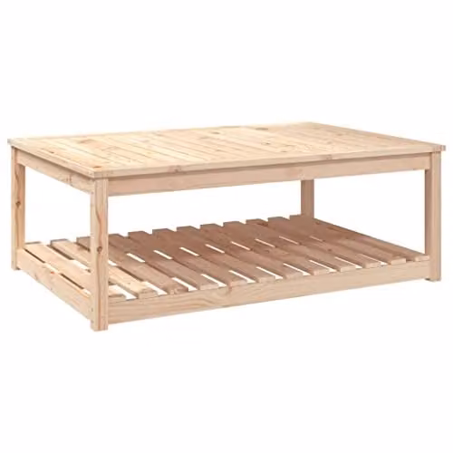 vidaXL Modern Rectangular Garden Table in Natural Pine Brown, W: 121 cm, D: 82.5 cm, H: 45 cm – 1