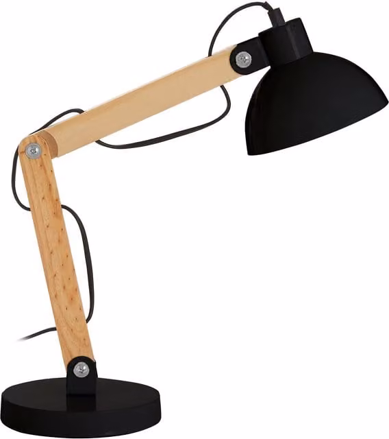 Orsina Ambiant by Interiors by Premier Adjustable Black Metal and Wood Table Lamp