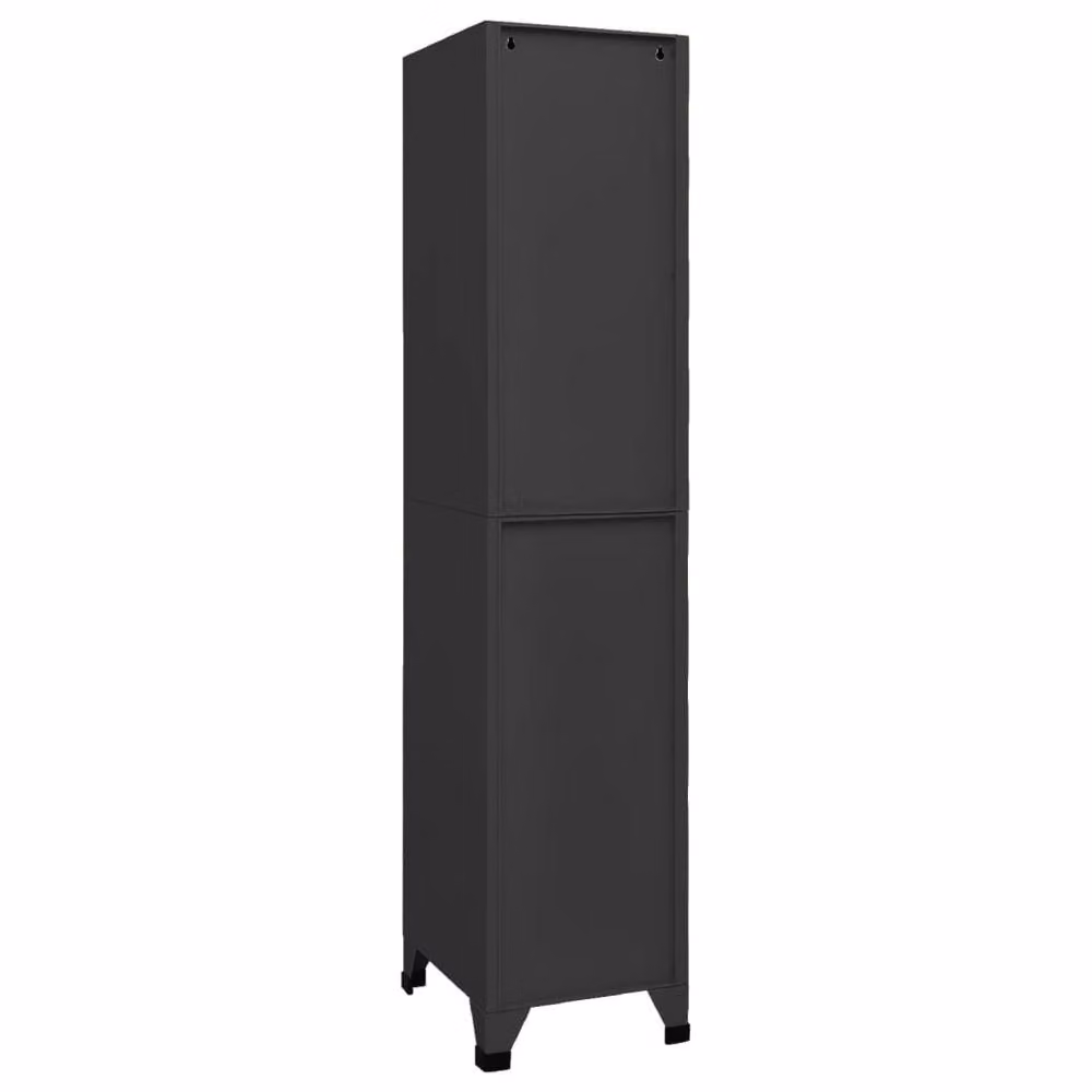 Berkfield Home Anthracite Steel Locker Cabinet with Internal Shelves and Hanging Rod, W/D/H: 38 x 18 x 180 cm – 2