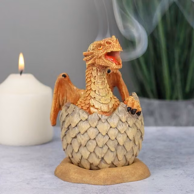 Woody Lodge Ceramic Tabletop Incense Cone Burner in Yellow