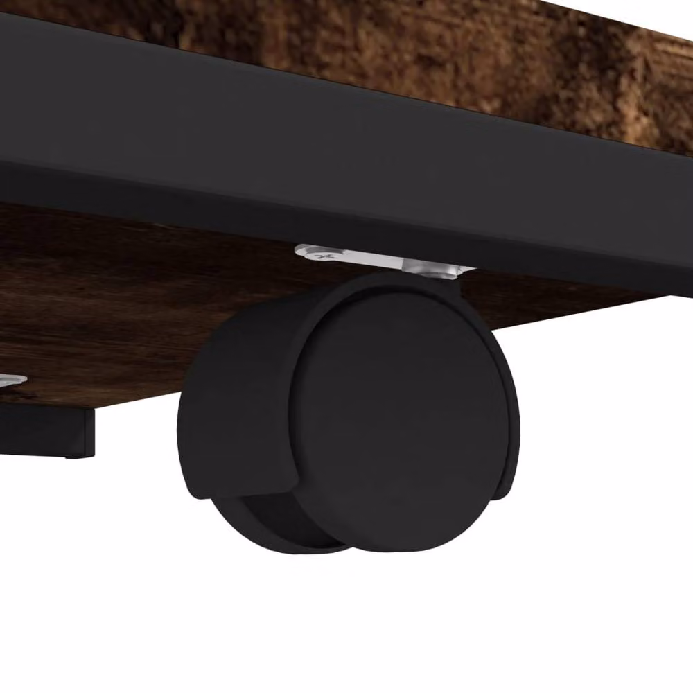 Berkfield Home Side Table with Castors in Smoked Oak Brown, W/D/H: 50 x 35 x 55.5 cm – 4