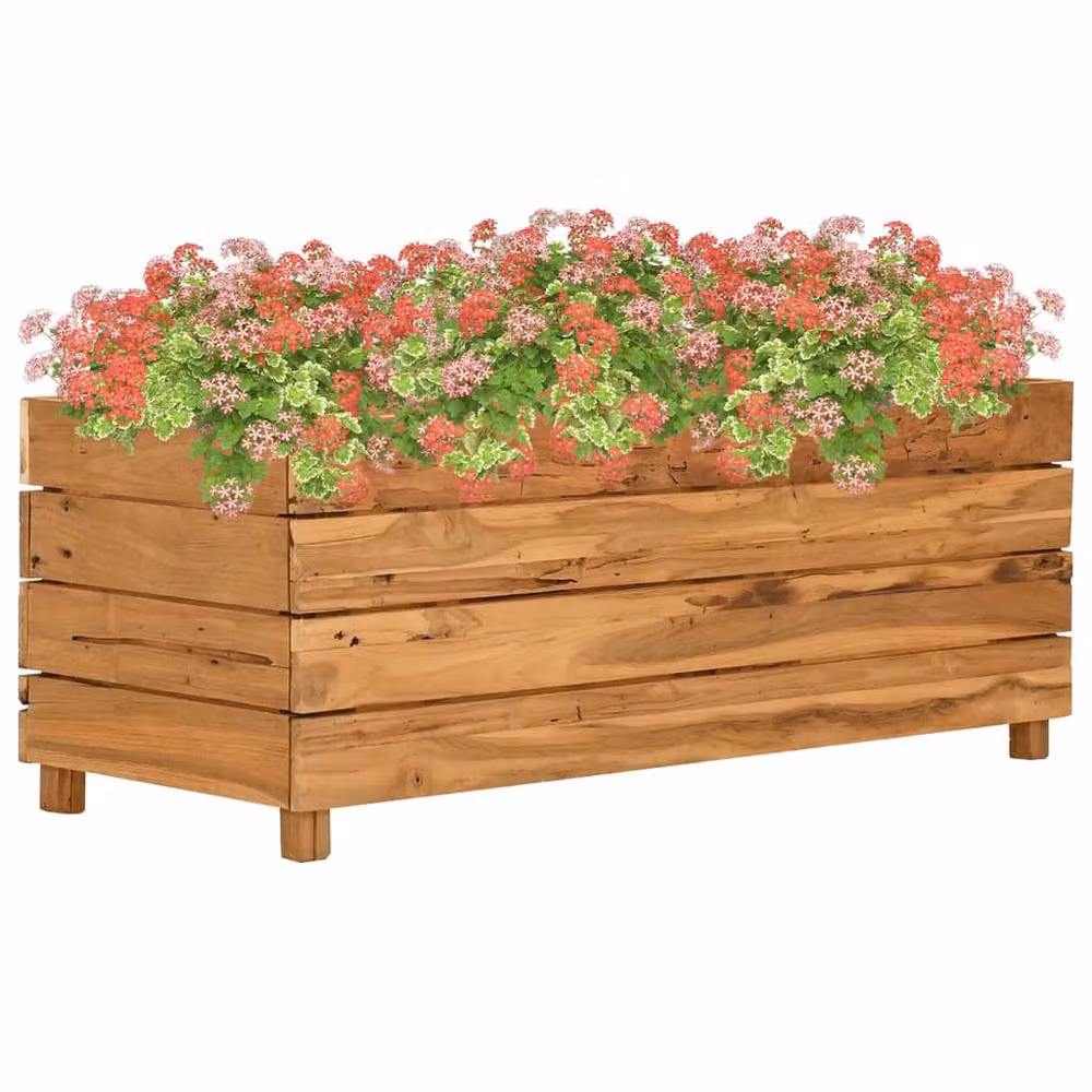 Berkfield Home Raised Bed in Brown Solid Wood and Steel, W/D/H: 100 x 40 x 38 cm – 2