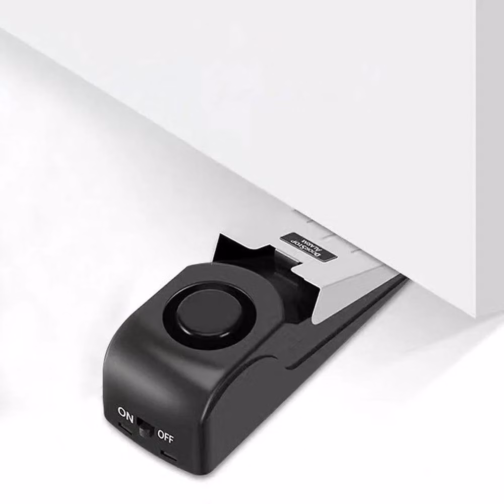 FLAVORA 2-Piece 120dB Wedge Door Stop Security Alarm in Black – 3