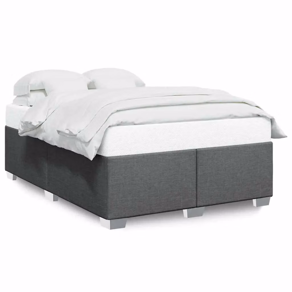 Berkfield Home Upholstered Fabric Bed Frame in Grey, Double (140 x 200 cm) – 2