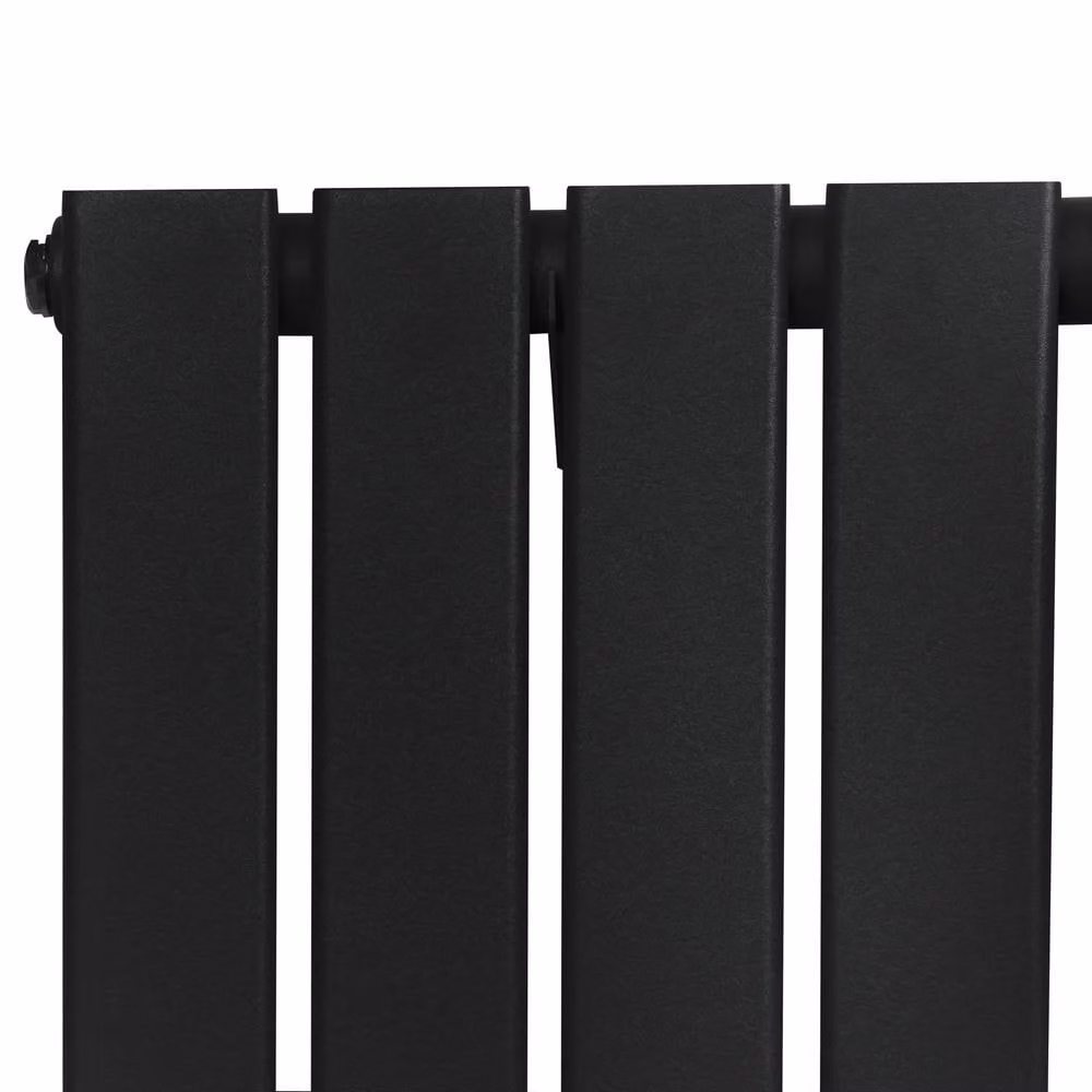 Monstershop Flat Single Column Steel Radiator with Integrated Valves and Thermostat Head, Black, H: 160 cm x W: 42 cm – 3