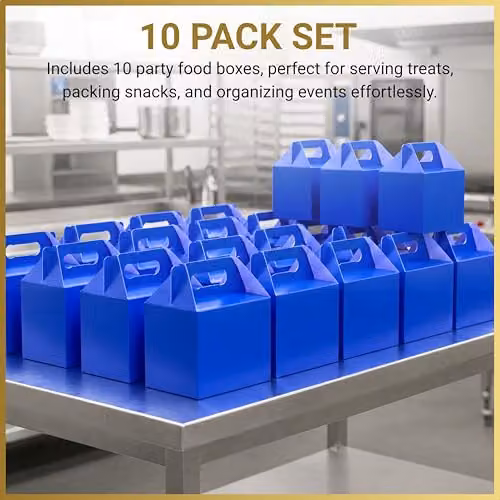 Shatchi 10-Piece Blue Cardboard Takeaway Food Boxes, W/D/H: 14 x 12 x 10 cm – 4