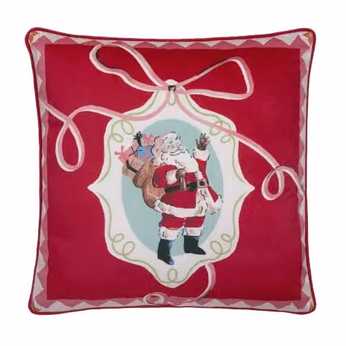 Fusion Christmas Vintage Frames Red Velvet Square Cushion, W/D/H: 43 x 43 x 43 cm – 4