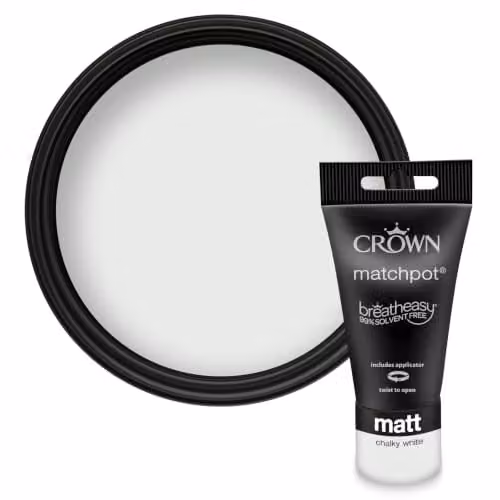 Crown Walls & Ceilings Cool Off White Matt Paint Tester Pot, 40ml – 1