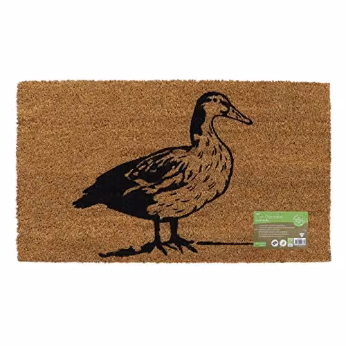 JVL Quackers Duck Eco-Friendly Coir Door Mat, Brown, W/D/H: 70 x 40 x 1.5 cm – 1