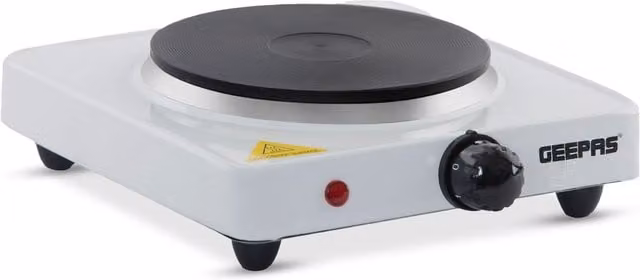 Geepas 1000W Single Portable Electric Hot Plate Cooker in White – 1