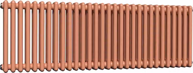 Lux Heat Horizontal 3 Column Steel Radiator in Coral, W: 137.0 cm, H: 50.0 cm