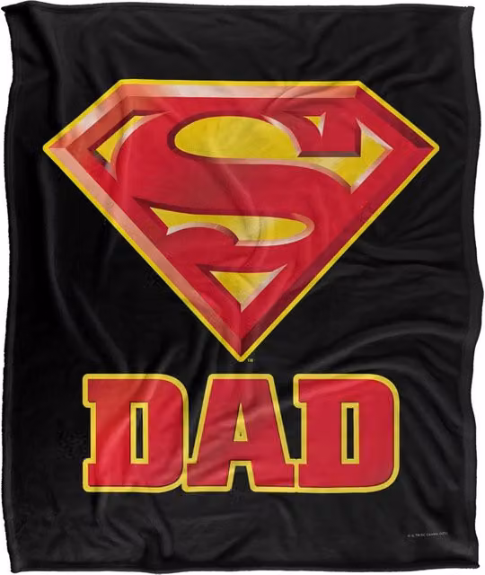 DC Comics Superman Super Dad Silky Touch Super Soft Fleece Throw Blanket, White, W/D/H: 152 x 127 cm – 6