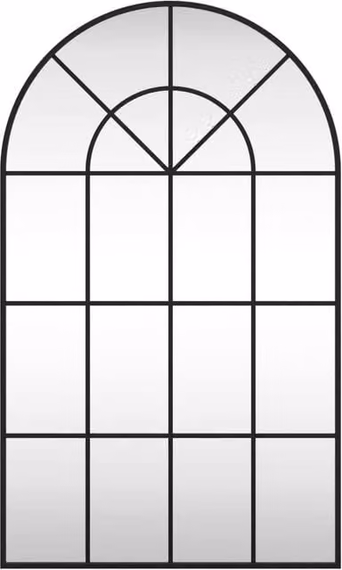 Berkfield Home Black Arch Wall Mirror with Metal Frame W: 60 cm, H: 100 cm