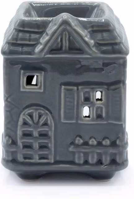 KDMD Grey Ceramic Townhouse Oil Burner and Tealight Diffuser