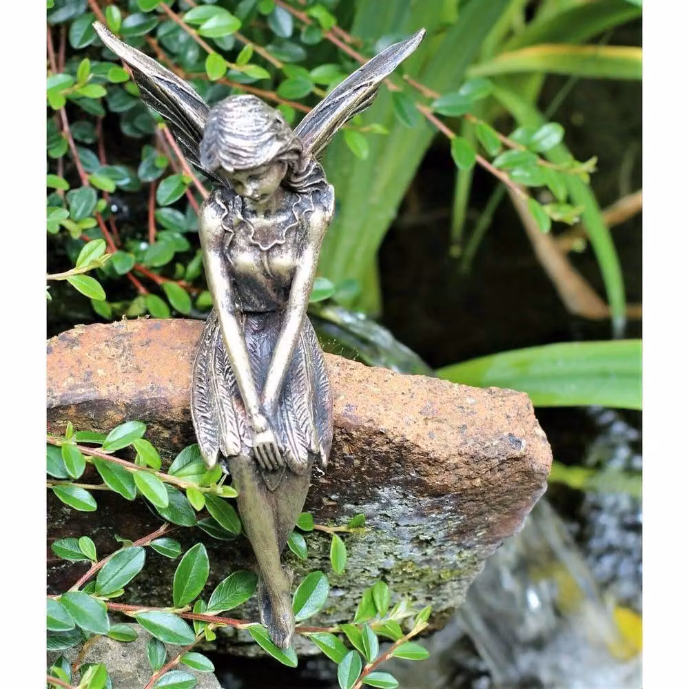 SPETLEK Bronze Sitting Animal Garden Ornament in Silver Metal Tabletop Decor – 4