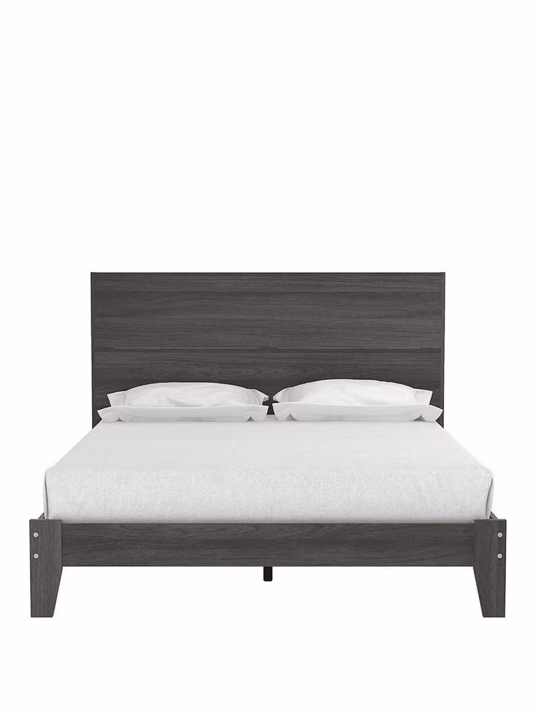 Camberley King Size Bed in Dark Oak Effect with Integrated Shelf Headboard and Side Compartments, Brown, H: 211.9 cm x W: 180 cm x D: 160.3 cm