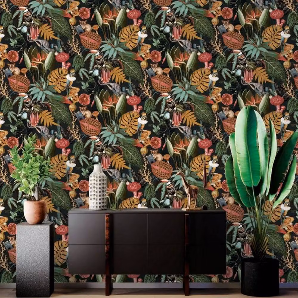Holden Décor Wonderland Tropical Botanical Wallpaper in Black and Multicolour – 2