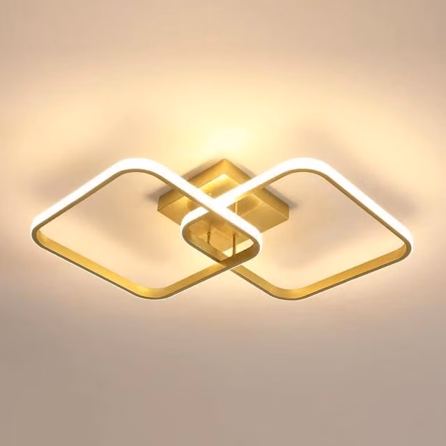 Goeco Modern LED Ceiling Light in Gold, 42W, Warm White, 64 cm – 1