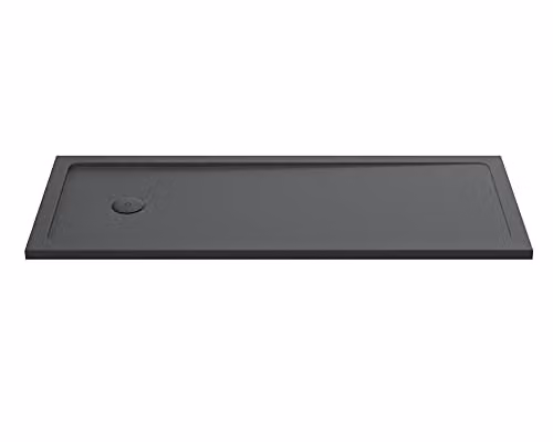 nuie TR71060 Pearlstone Matrix Slimline Rectangular Shower Tray, Slate Grey, W: 170 cm, D: 70 cm