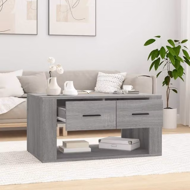 Berkfield Home Grey Sonoma Decorative Coffee Table, W: 80 cm, D: 50 cm, H: 40 cm