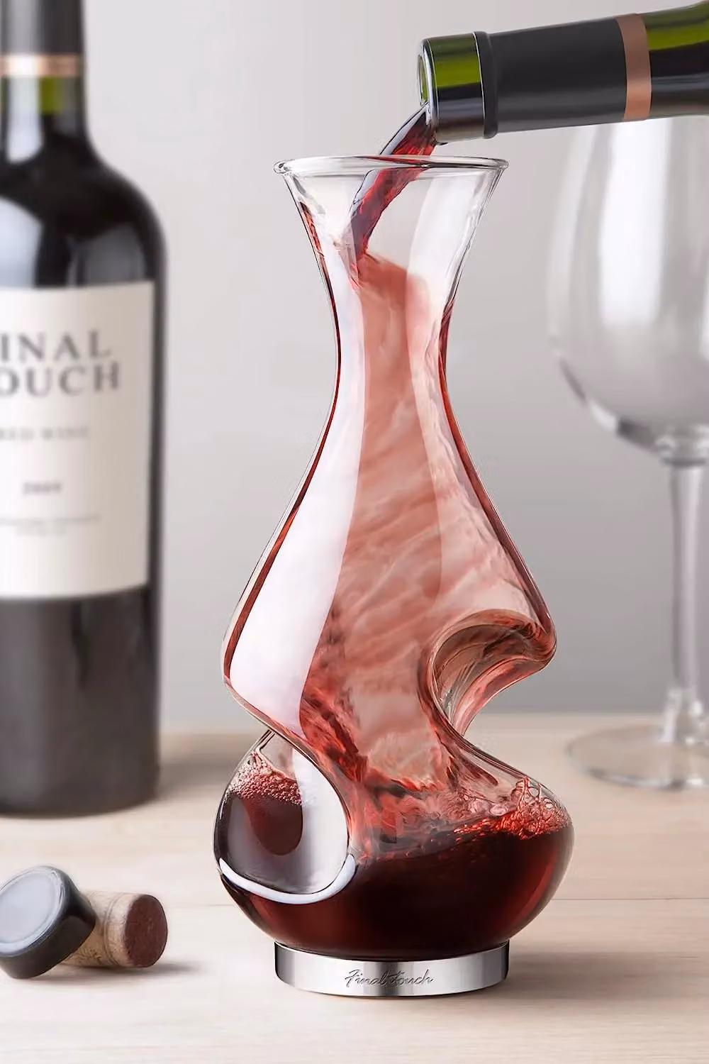 Final Touch Conundrum Wine Decanter, Transparent, 0.375 l – 8