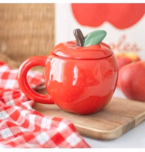 KDMD Red Apple Shaped Ceramic Lidded Mug – 1