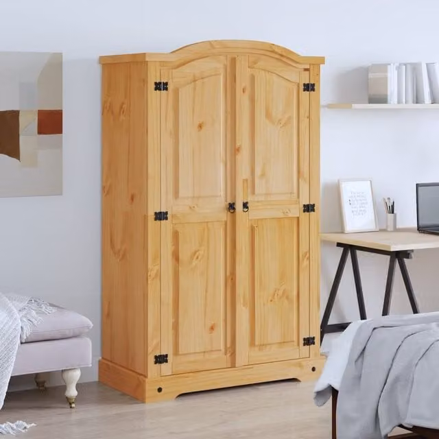 Berkfield Home Corona Range Mexican Pine 2 Door Wardrobe in Brown
