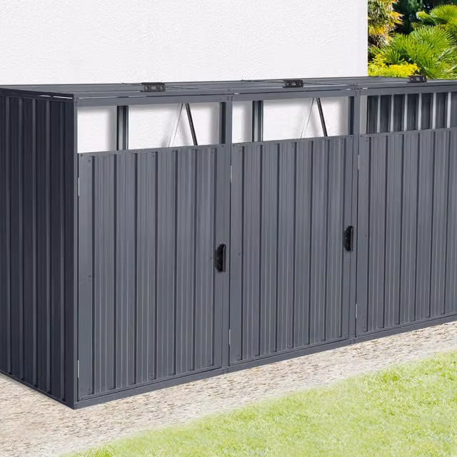 Agadon Freestanding Metal Bin Store in Anthracite Grey
