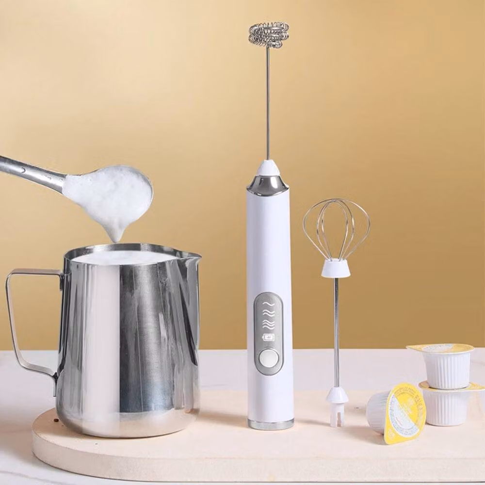 NESTLUNE Rechargeable White Milk Frother for Coffee, Latte and Hot Chocolate, H 100 cm x W 15 cm – 2