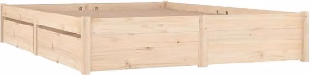 Berkfield Home Beautiful Bed Frame with Drawers in Beige, W/D/H: 140 x 200 x 31 cm