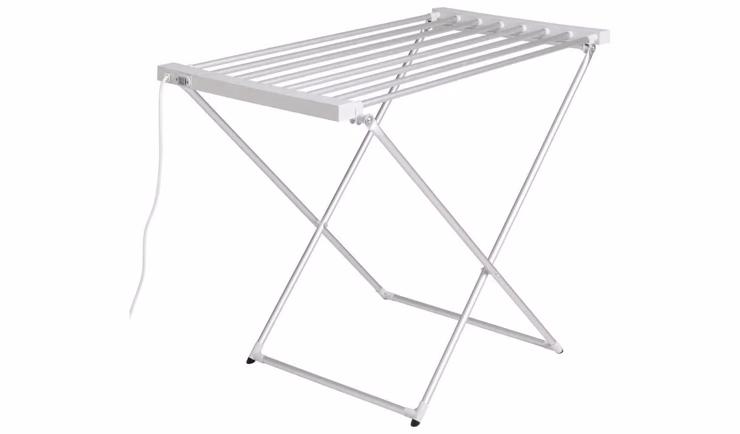 Cheap Furniture Warehouse 11.5m Electric Heated Indoor Clothes Airer in White Metal with Foldable Compact Design