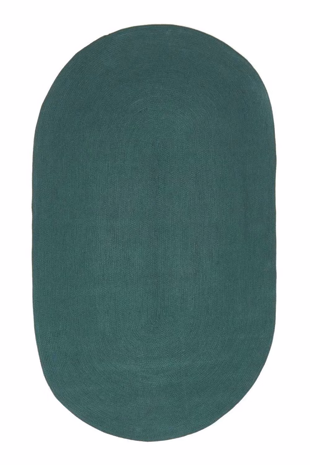 Homescapes Handmade Braided Oval Cotton Rug in Green, W/D/H: 90 x 150 x 1 cm – 2