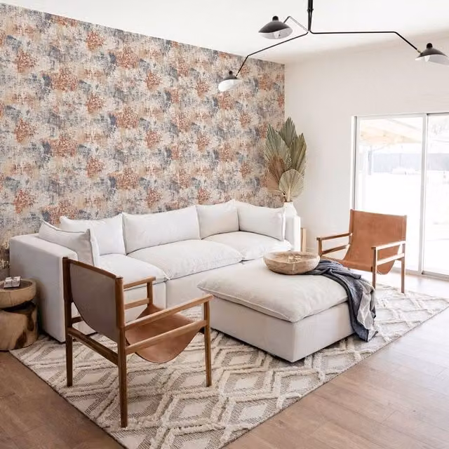 Arthouse Abstract Textured Wallpaper in Copper and Bronze