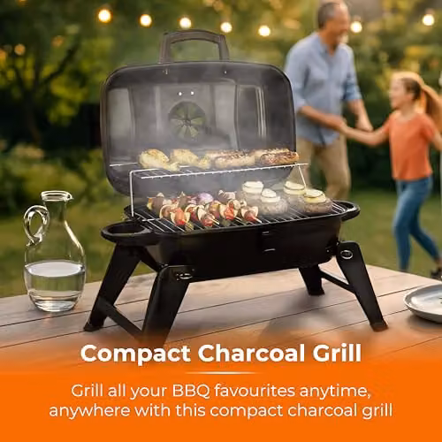 Tower Compact Tabletop Charcoal Grill in Black, W/D/H: 39.5 x 41.0 x 39.5 cm – 3