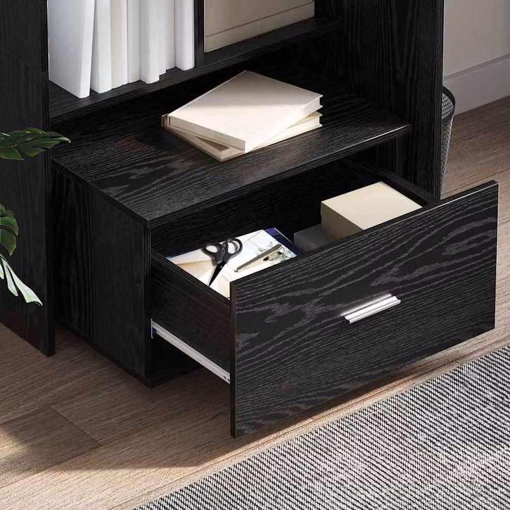 Berkfield Home Compact Drawer Cabinet in Black Oak Engineered Wood – 4