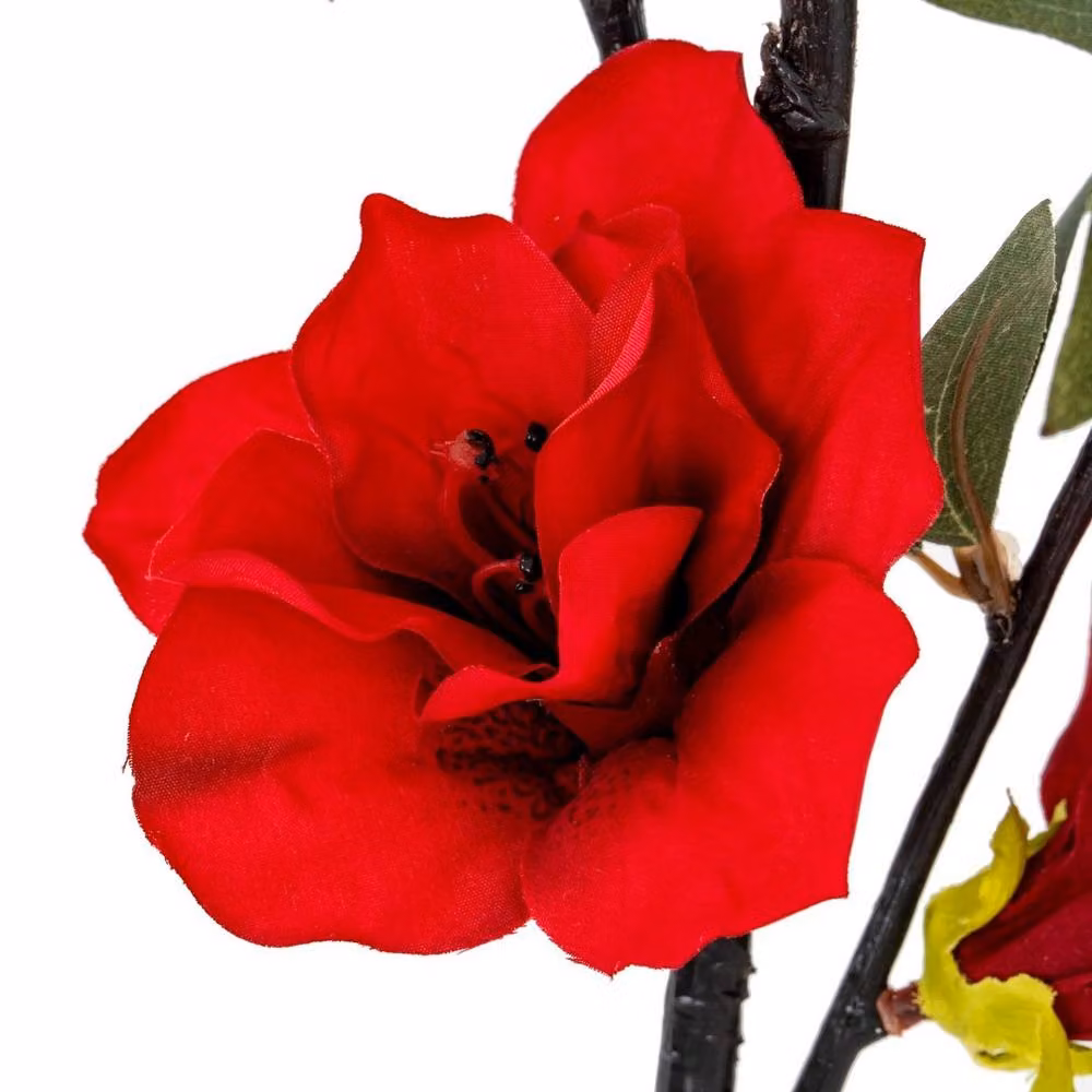 Lemon Pavilion Crimson Bloom Large Red Artificial Flower Spray, W: 11 cm, D: 11 cm, H: 92 cm – 3