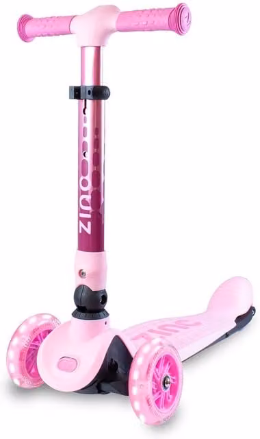 Zinc Flyte Three Wheeled Folding Scooter in Pink