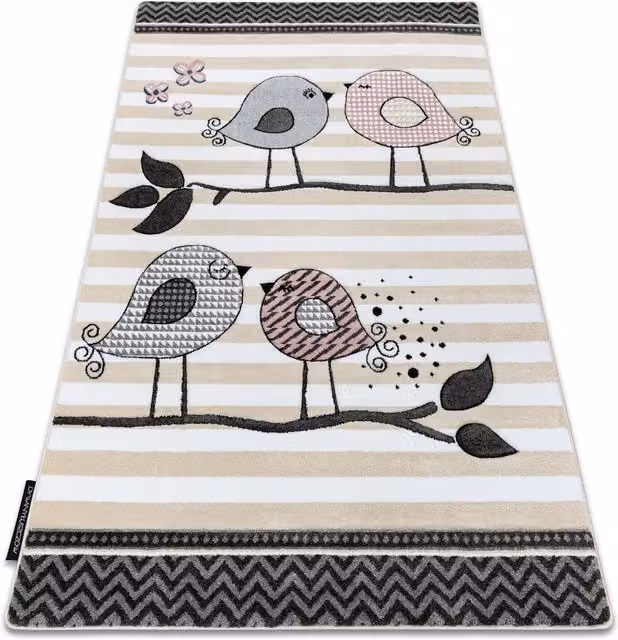RugsX Petit Rectangular Polypropylene Rug in Yellow and Multicolour, W: 120 cm, L: 170 cm
