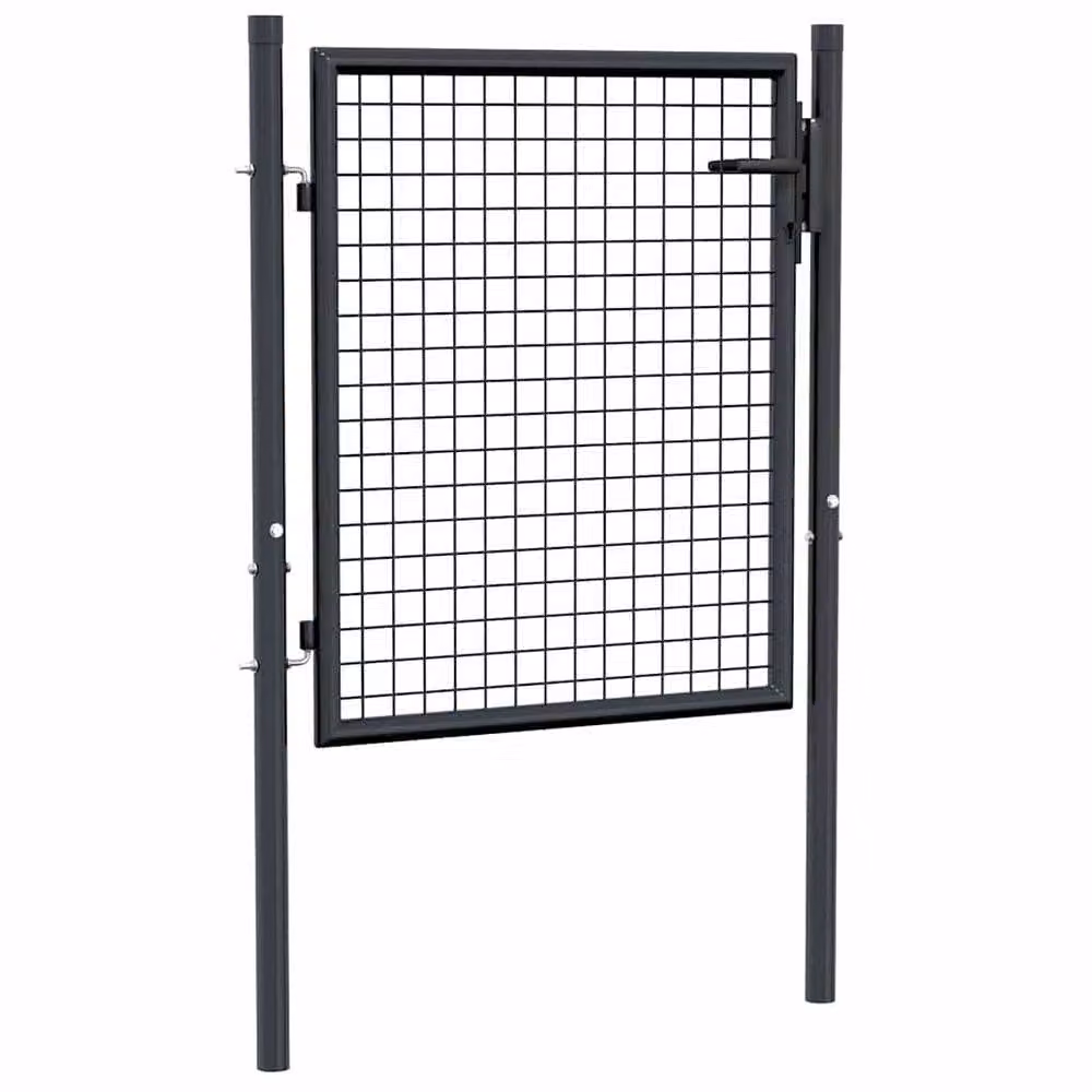 Berkfield Home Mesh Garden Gate in Grey Galvanised Steel, W: 100 cm, H: 125 cm – 2