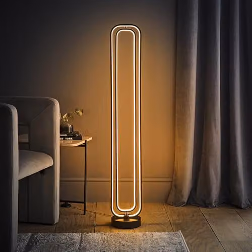 ValueLights Infinity Matte Black Revolving Integrated LED Floor Lamp – 2