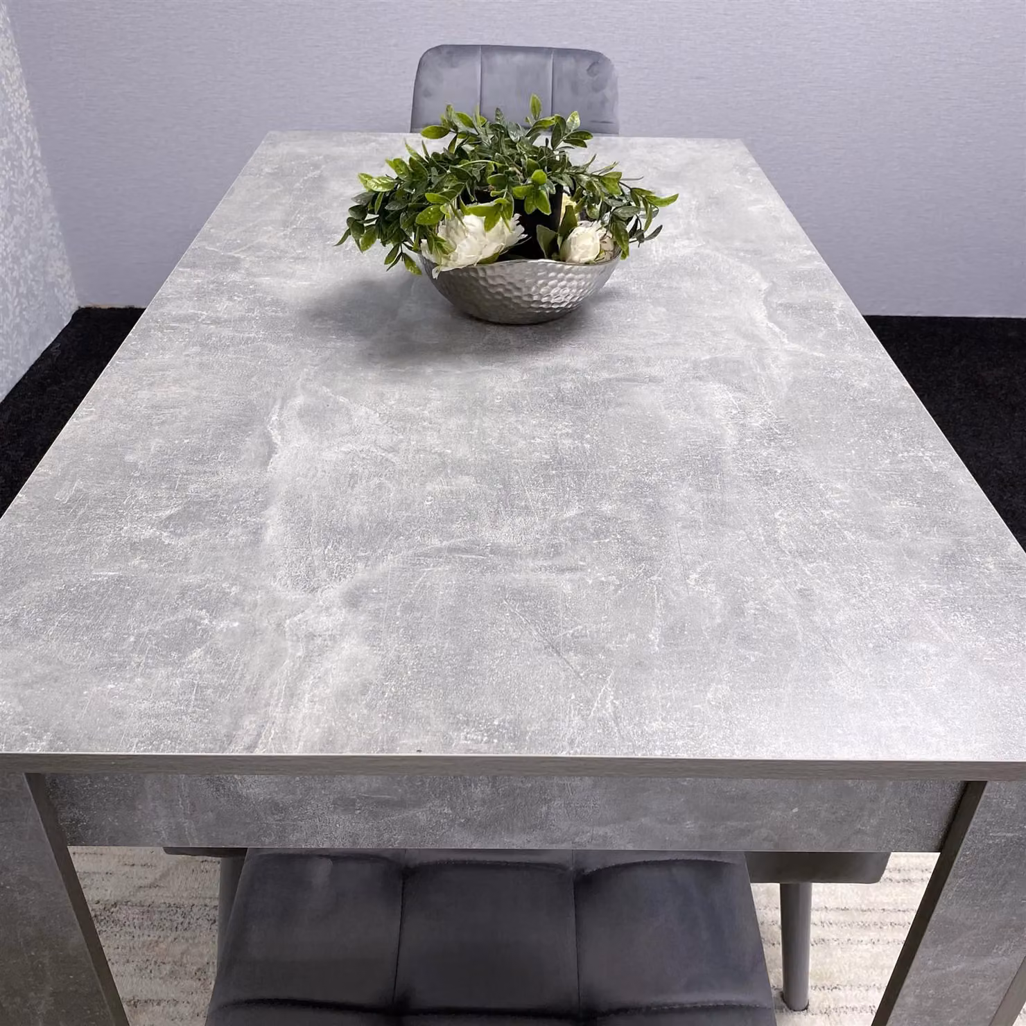KOSY KOALA Grey Modern Dining Set with Rectangular Table, 2 Chairs and 2 Benches – 4