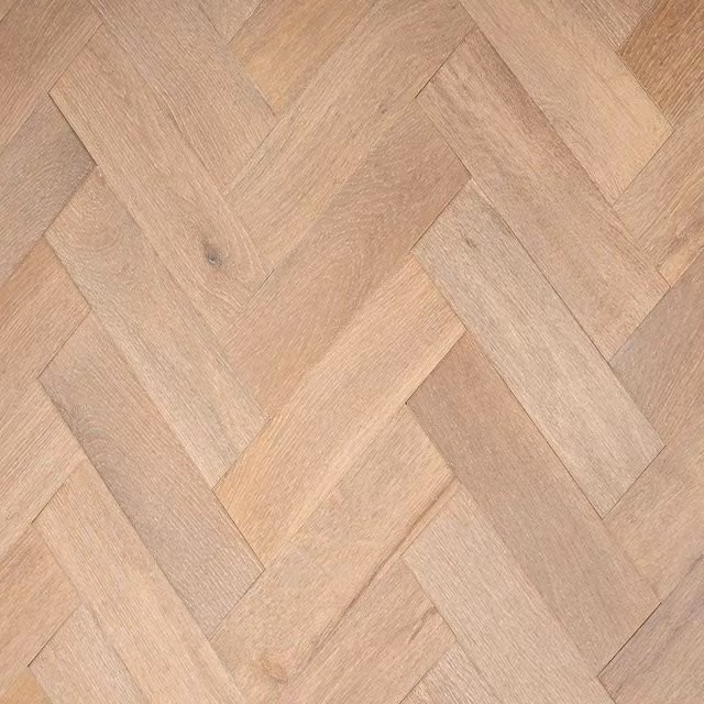 Hainsworth Herringbone Engineered Oak Flooring in Brown with Brushed UV Oiled Finish